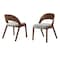 Armen Living Polly Mid-Century Gray Upholstered Dining Chairs in Walnut Finish, PK2 LCPLSIGRWA - alternate 1